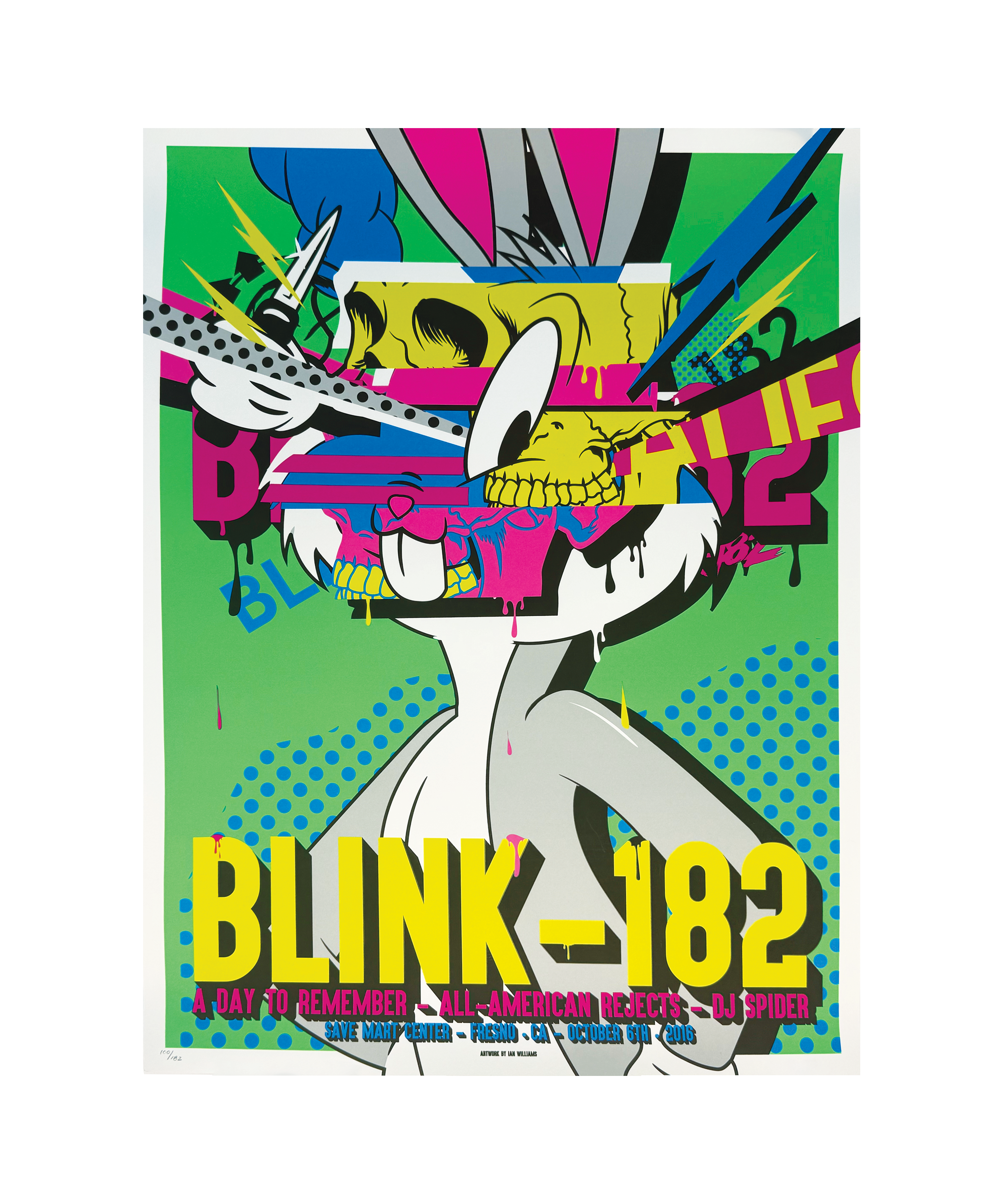 Blink - 182 - Fresno, CA - October 6, 2016 - Tour Poster – JP