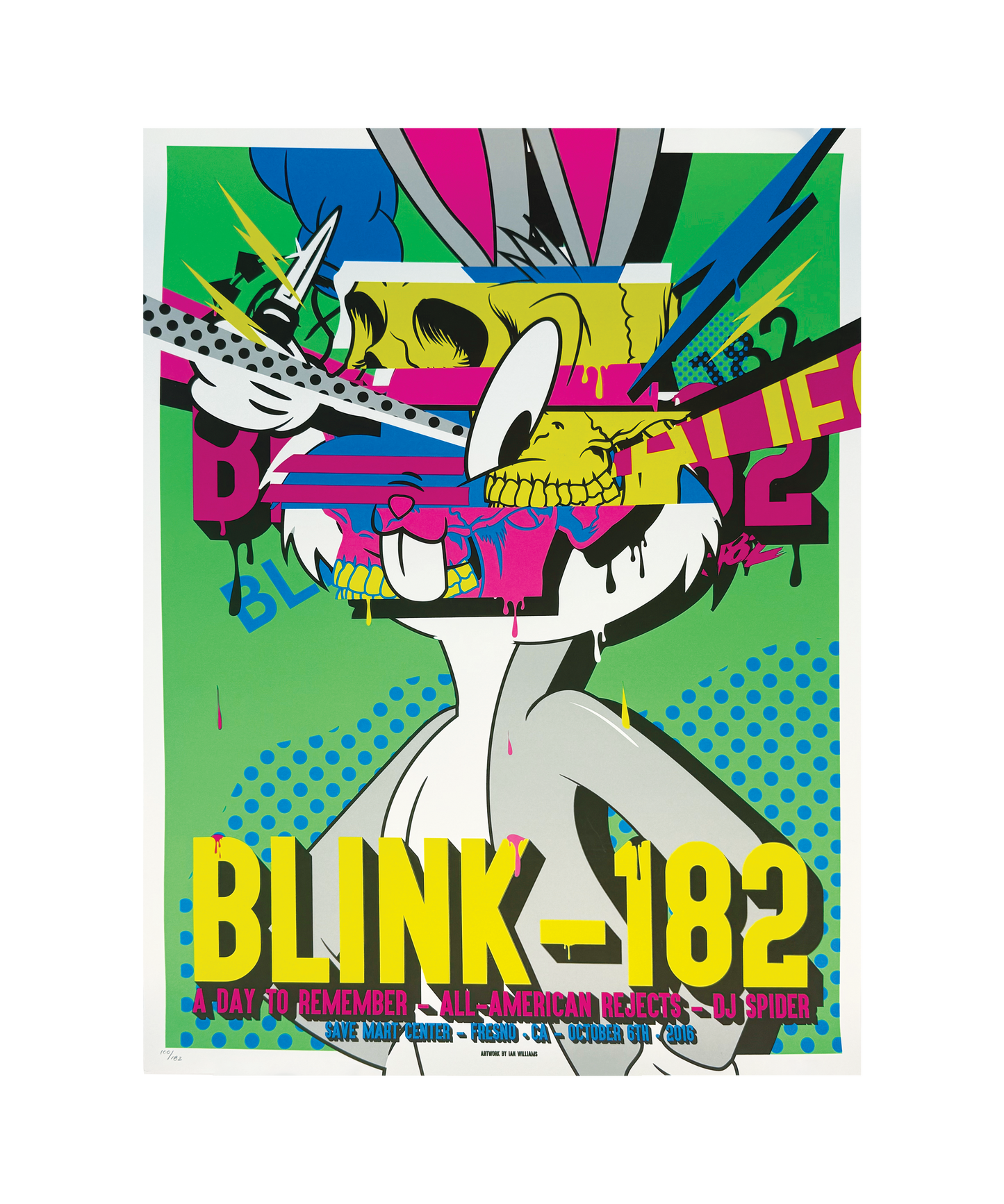 Blink - 182 - Fresno, CA - October 6, 2016 - Tour Poster