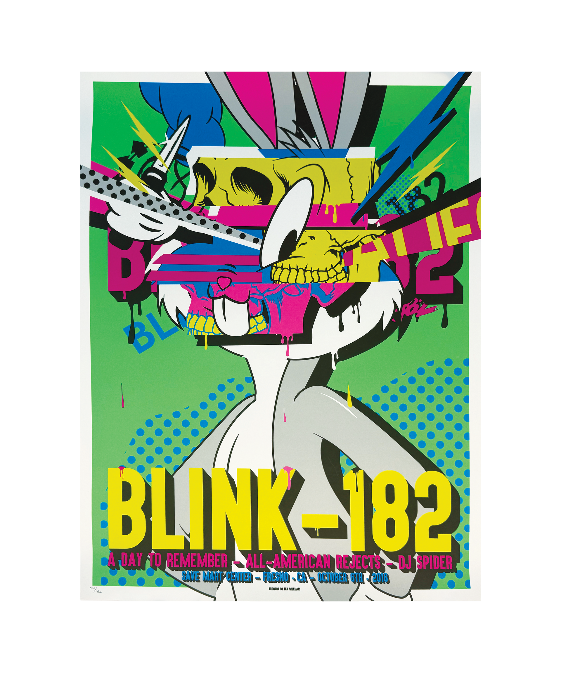 Blink - 182 - Fresno, CA - October 6, 2016 - Tour Poster – JP
