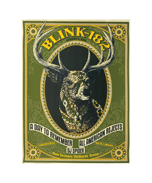 Blink - 182 -Greenville, SC - August 3, 2016 - Tour Poster