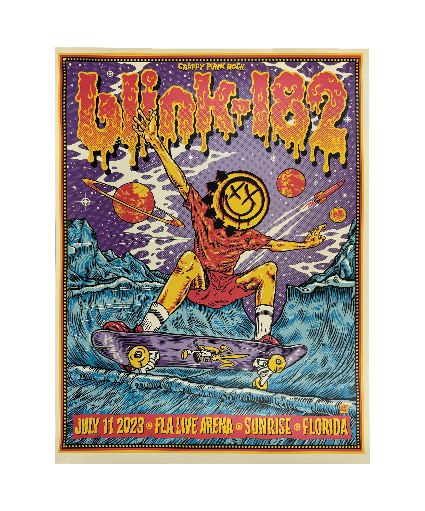 Blink - 182 - Sunrise, FL - July 11, 2023 - Tour Poster