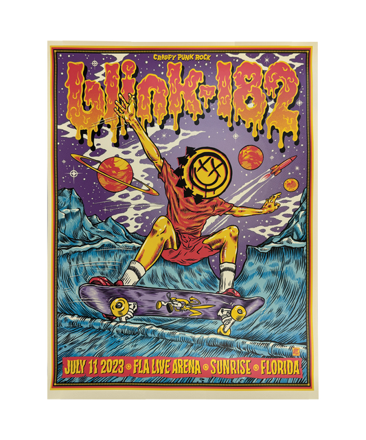 Blink - 182 - Sunrise, FL - July 11, 2023 - Tour Poster