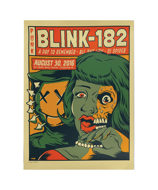 Blink - 182 - Clarkston, MI - August 30, 2016 - Tour Poster