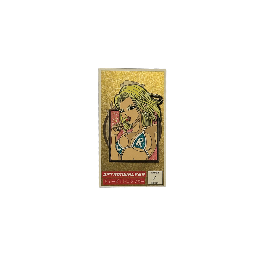 DBZ Android 18 Enamel Pin - Blue Sparkle Variant